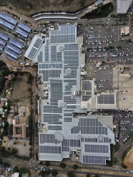 Commercial solar projects at shopping centre